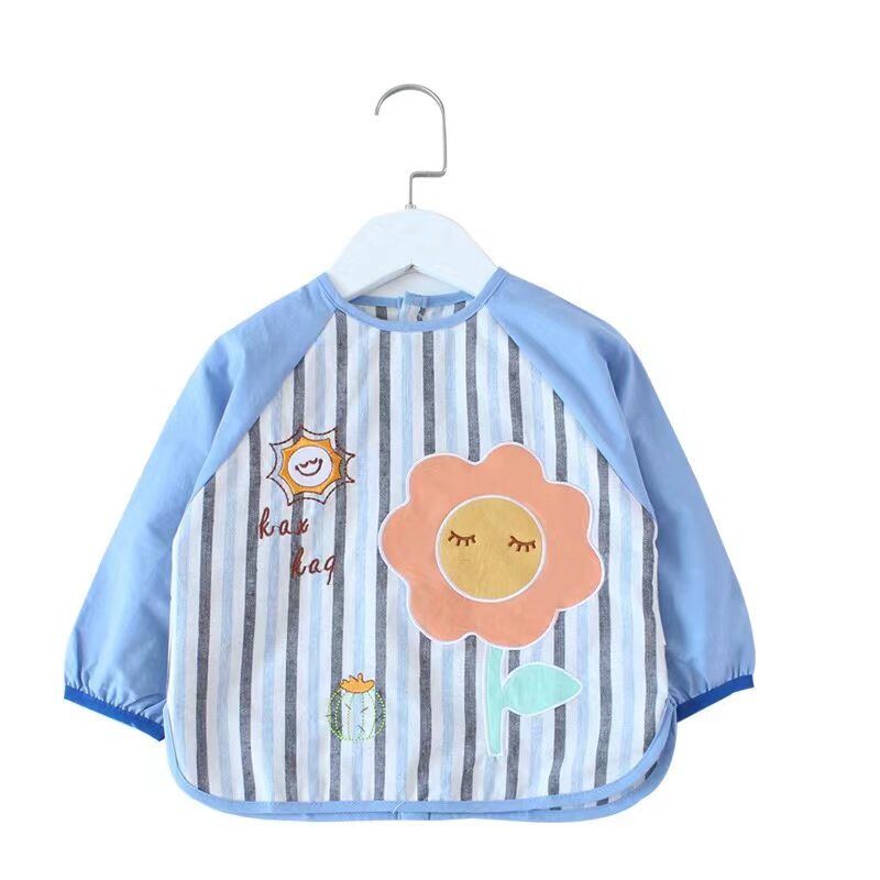 宝宝罩衣纯棉防水吃饭衣婴幼儿围兜饭兜长袖儿童反穿衣洋气男女童
