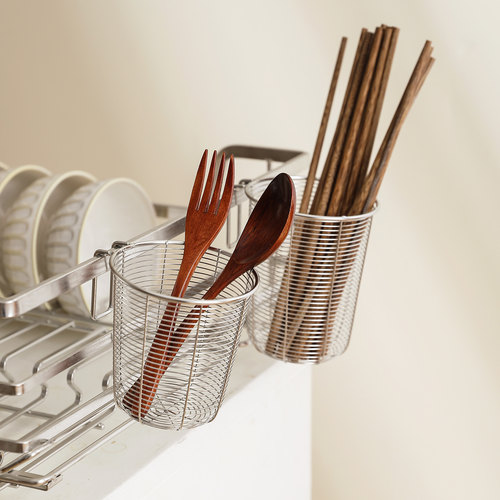 舍里放勺筷专用收纳桶壁挂式筷笼