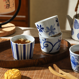 茶杯陶瓷杯子釉下彩水杯喝茶专用个人茶具 舍里陶瓷茶杯主人杯日式