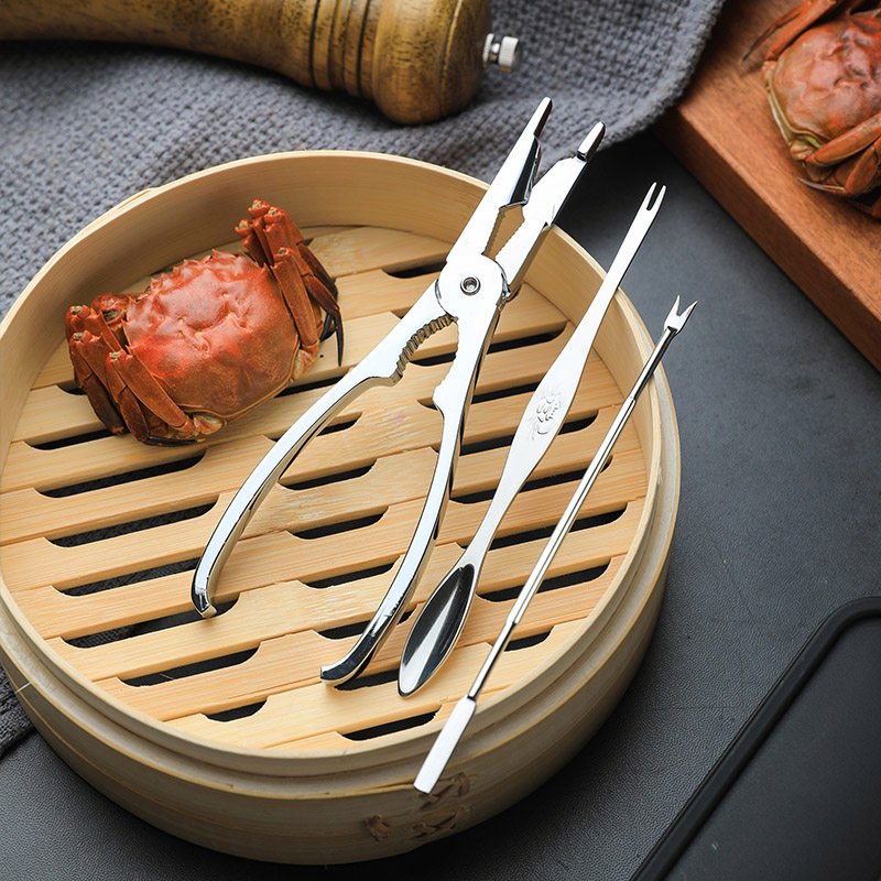 舍里吃螃蟹工具蟹钳夹螃蟹夹子吃海鲜蟹八件拆大闸蟹剥蟹专用工具