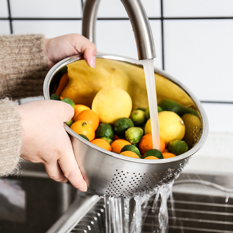 舍里 304不锈钢筛淘米器漏盆淘米盆沥水篮洗菜篮子洗菜盆洗水果盆|msdalam kategori pinggan mangkuk, pinggan mangkuk, mangkuk buah-buahan/plat buah-buahan/bakul buah-buahan - dari Buy2taobao.com untuk memberikan perkhidmatan ejen Taobao profesional membeli