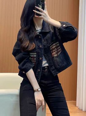 欧洲站牛仔外套女高街美式设计感