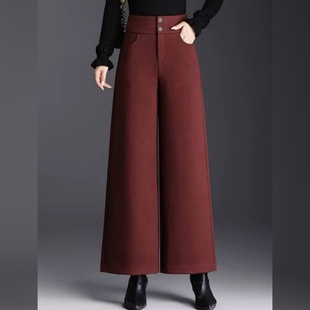 安可拉红今年流行爆款直筒阔腿裤2026秋冬新款西装垂感高级感女裤