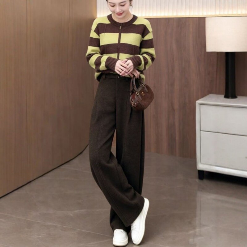 毛呢香蕉阔腿裤女春秋季加厚2026新款高腰显瘦休闲弯刀裤直筒裤子,女装/女士精品,休闲裤,淘宝优惠券,粉丝福利购,淘宝优惠卷