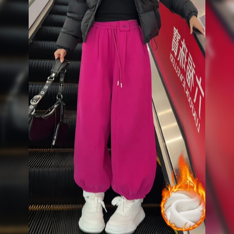 秋冬超火加绒裤子休闲阔腿裤子-