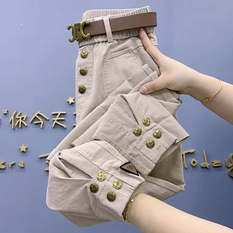 冬季新款休闲条绒小脚百搭哈伦裤