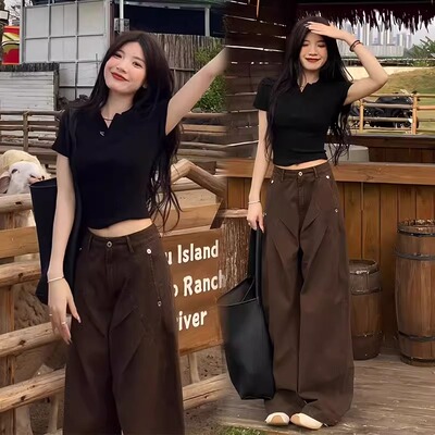 修身显瘦短袖T恤百搭工装休闲裤