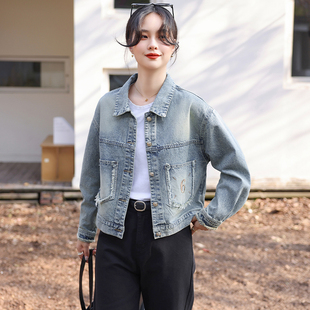 春秋季新款牛仔短外套女2026小个子韩版宽松显瘦上衣休闲夹克褂子