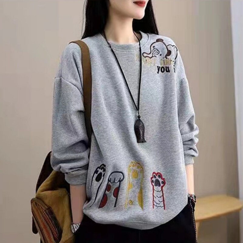 无帽卫衣女休闲百搭显瘦外套上衣图片
