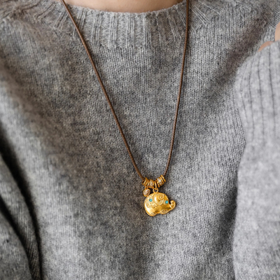 2025新款新中式吉祥小象长款项链