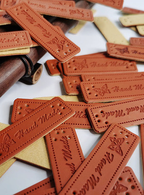 皮标50个一包牌毛衣帽子围巾鞋包手工DIY补丁贴50mmPU标