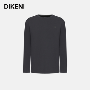 迪柯尼夏季新品男士高支高密棉T时尚经典圆领长袖针织打底T恤衫