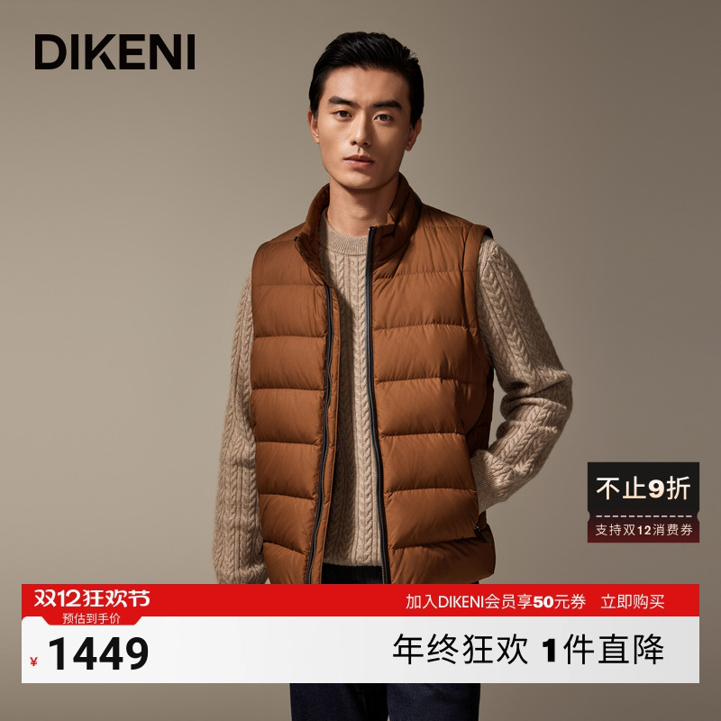 【轻暖鹅绒】迪柯尼秋冬新品男士时尚立领保暖羽绒外套马甲