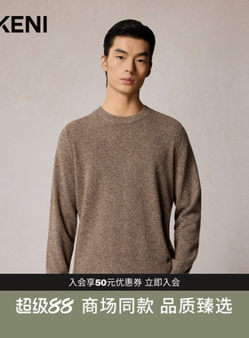 迪柯尼秋冬新品男士粗纺花纱品质圆领羊毛羊绒衫1F533H418
