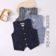 男童春秋马甲新款 纯棉条纹休闲外套中大童帅气坎肩外穿潮 儿童薄款