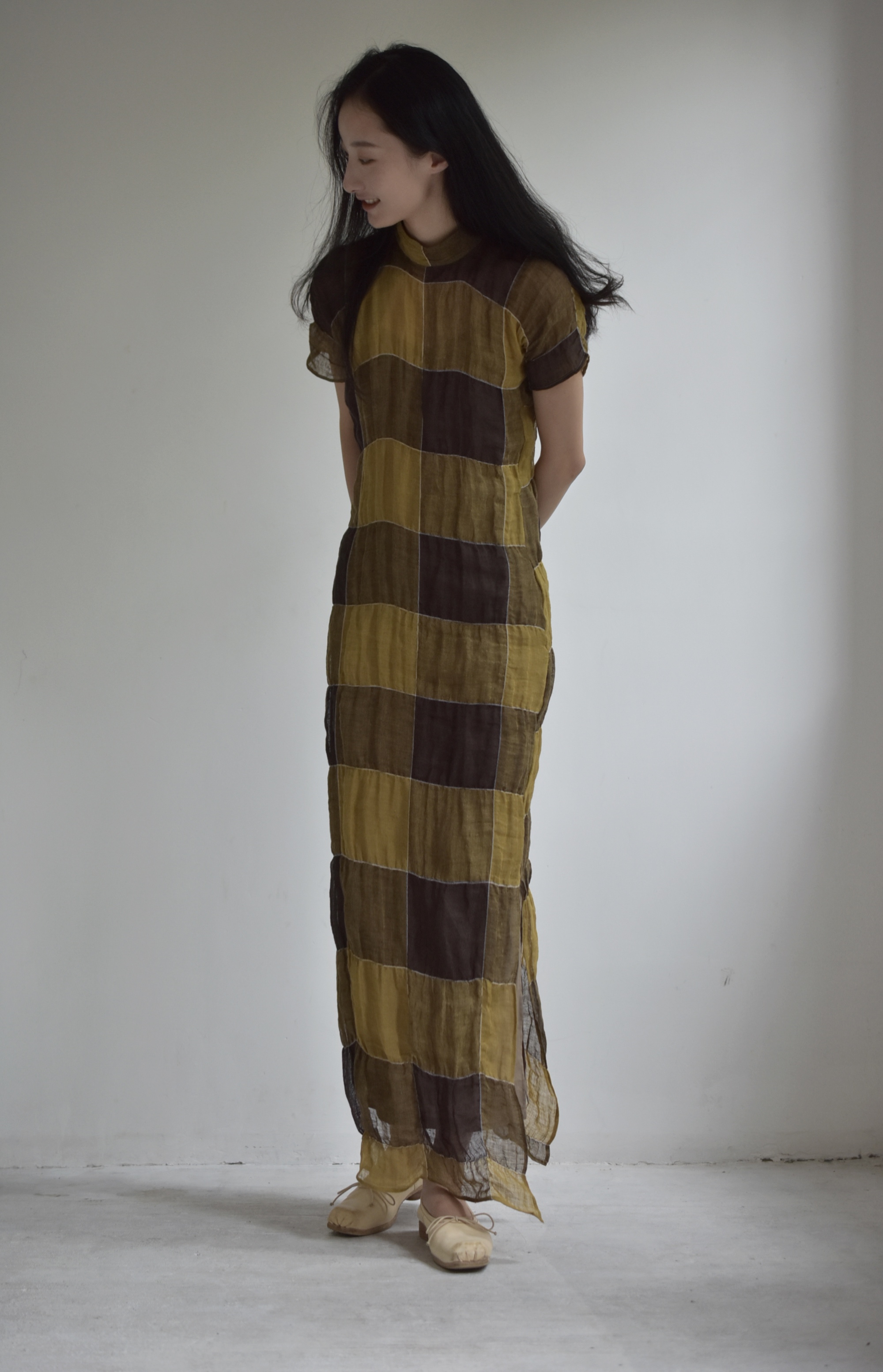 「顺丰」蛮丽楼｜木木然 原创新中式复古清冷感苎麻长款旗袍