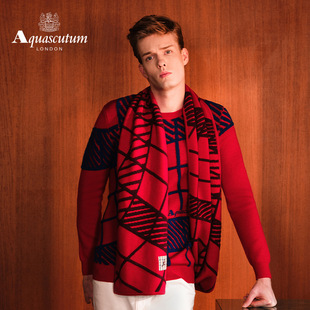 Aquascutum 时尚 男绵羊毛条纹针织衫 Q5067EM131 雅格狮丹秋冬新品