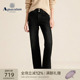 雅格狮丹冬季 简约牛仔裤 新品 通勤直筒修身 气质 女时尚 Aquascutum