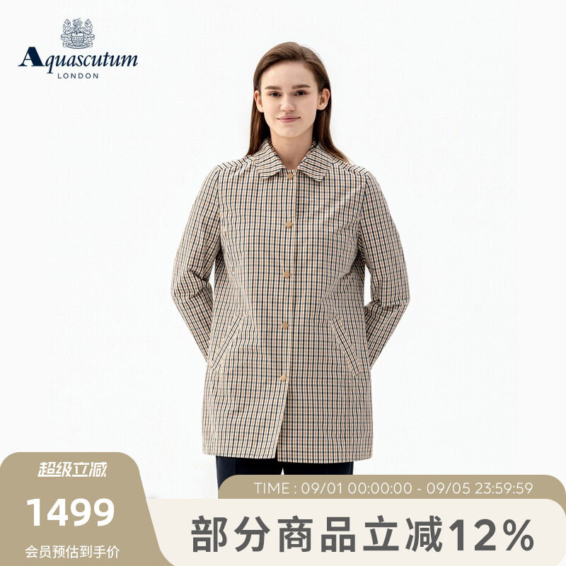 【雅格狮丹】女经典英伦格纹外套图片