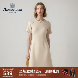 优雅圆领短袖 女士时尚 连衣裙子 雅格狮丹2025春夏新品 Aquascutum