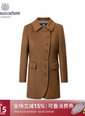 Aquascutum/雅格狮丹女士毛呢大衣中长款羊毛外套Q4850ML041