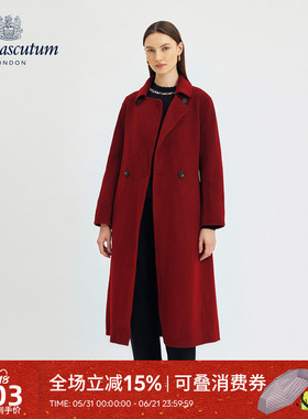 Aquascutum/雅格狮丹秋冬新品时尚纯色中长款毛呢大衣Q5001EL1A1