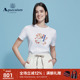 女士纯棉圆领短袖 Aquascutum 雅格狮丹春夏新品 字母花卉T恤气质