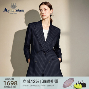 女士职业条纹商务西装 羊毛外套气质 雅格狮丹秋冬新品 Aquascutum