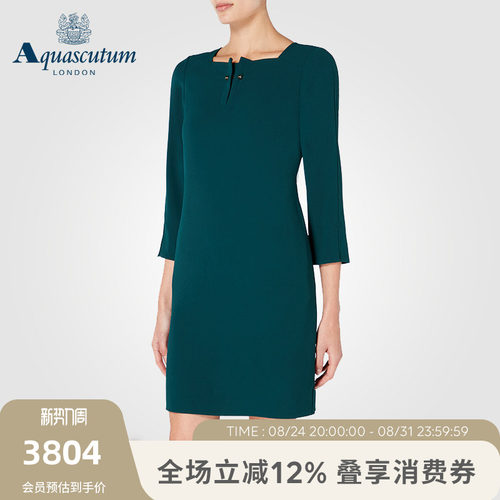 雅格狮丹连衣裙秋装中袖七分