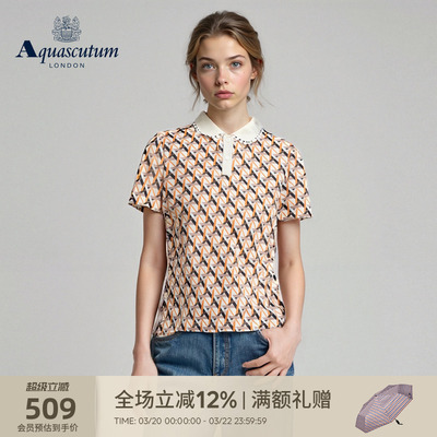 【100%棉】格纹翻领短袖POLO