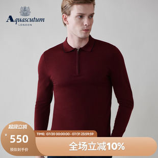 POLO衫 Aquascutum 针织长袖 雅格狮丹2024秋冬新品 Q5067EM3A1 男士
