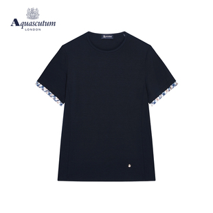 宽松休闲T恤Q4970EL041 Aquascutum 雅格狮丹春夏女士t恤上衣短袖