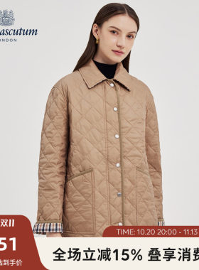 【雅格狮丹】女士菱格棉服外套