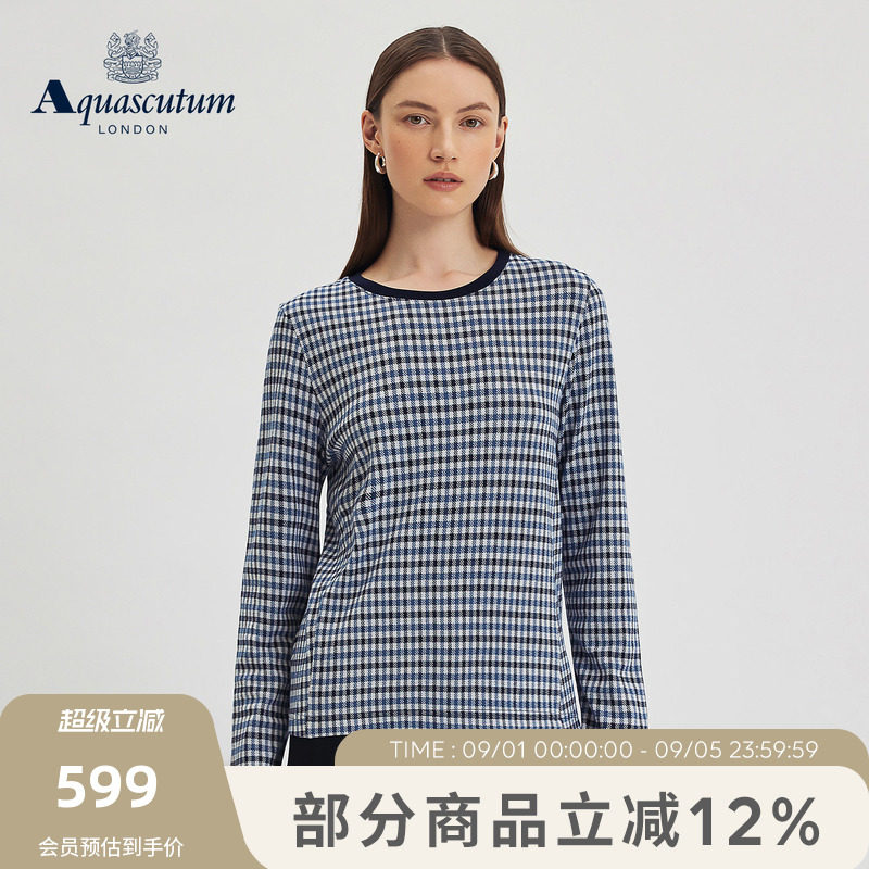 【雅格狮丹】英伦风格纹长袖T恤图片