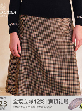 Aquascutum/雅格狮丹秋冬新品时尚女装半身裙褶裙A字裙Q5076EL021