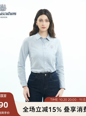 【雅格狮丹】女商务英伦格纹衬衫