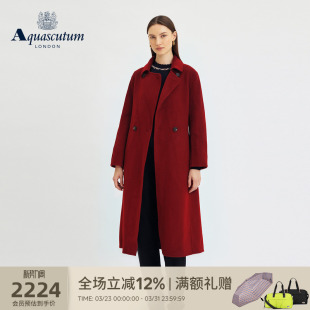 纯色中长款 时尚 毛呢大衣Q5001EL1A1 雅格狮丹秋冬新品 Aquascutum
