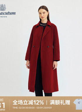 Aquascutum/雅格狮丹秋冬新品时尚纯色中长款毛呢大衣Q5001EL1A1