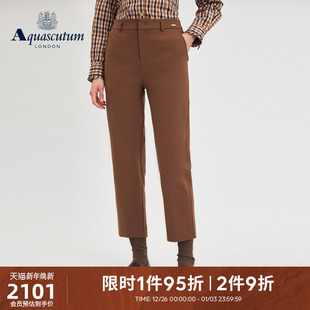 锥形裤 Aquascutum 9分裤 女士百搭休闲长裤 雅格狮丹2025秋冬新品