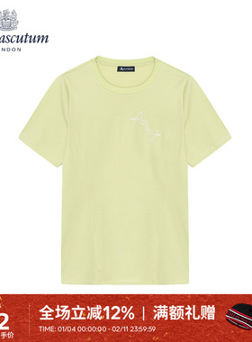 Aquascutum/雅格狮丹T恤上衣短袖宽松纯棉百搭Q4770EL041