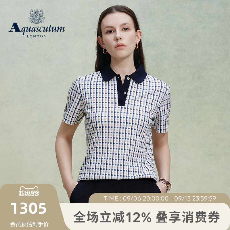【100%棉】女商务休闲格纹短袖图片