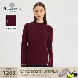 针织衫 女士美丽诺羊毛打底长袖 气质 雅格狮丹秋冬新品 Aquascutum