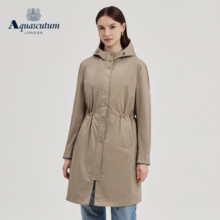 Aquascutum/雅格狮丹秋冬新品女士可拆棉服马甲长款风衣外套气质