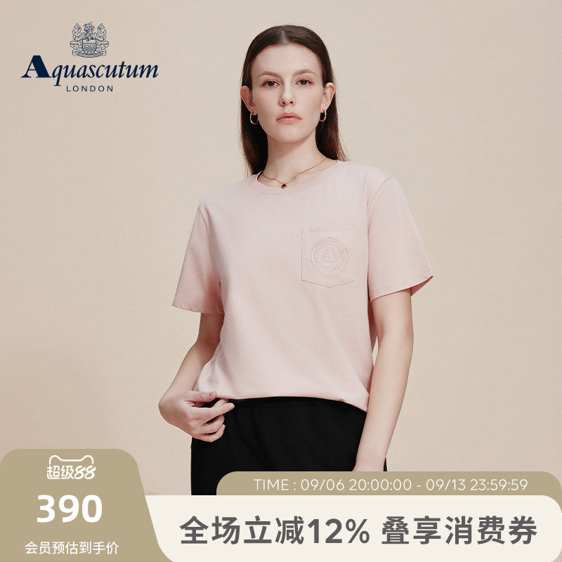 【雅格狮丹】女简约圆领短袖T恤图片