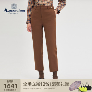 锥形裤 Aquascutum 9分裤 女士百搭休闲长裤 气质 雅格狮丹秋冬新品