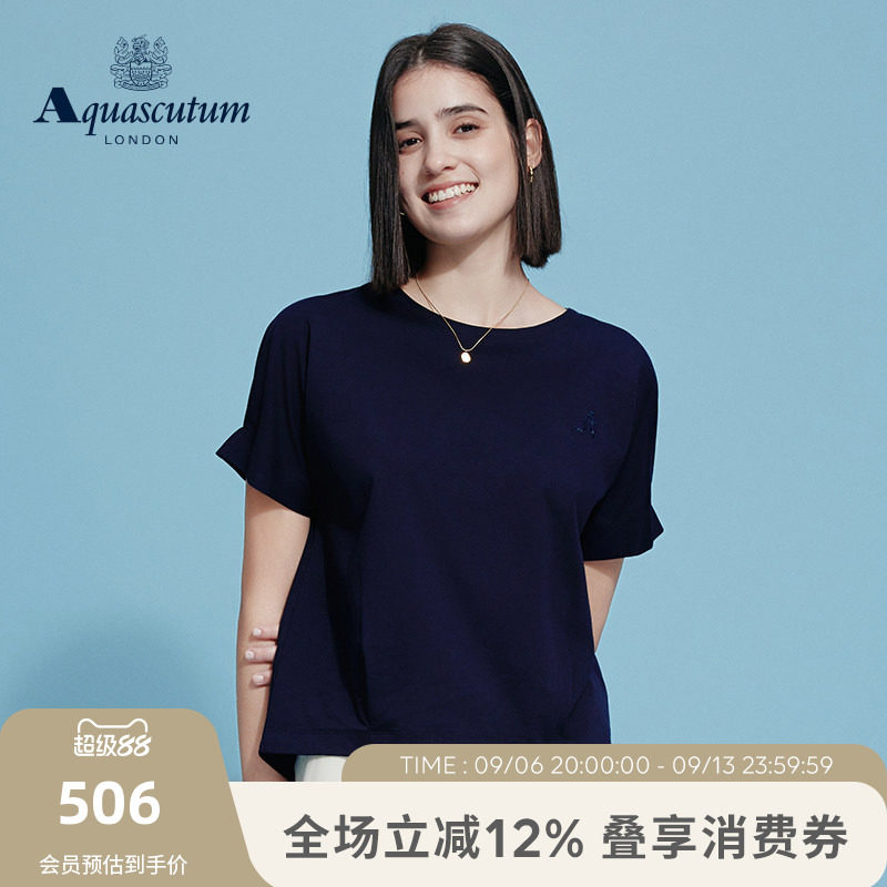 【100%棉】女连肩袖圆领短袖T恤图片