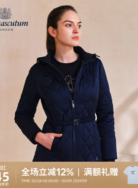 Aquascutum/雅格狮丹秋冬新品时尚女修身双防棉服外套Q5050EL061