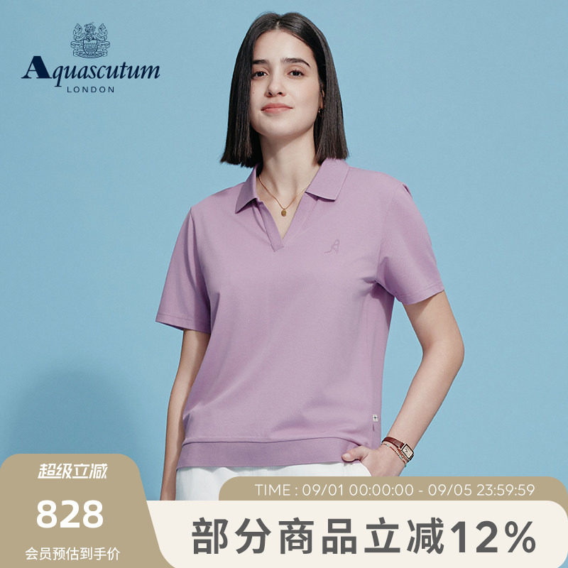 【雅格狮丹】纯色印花短袖polo衫图片