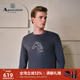 雅格狮丹秋冬新品 时尚 男士 Aquascutum 纯棉休闲长袖 T恤Q50D1EM011