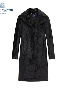 Aquascutum/雅格狮丹女士保暖长款翻领绒毛外套大衣Q38I6EL121